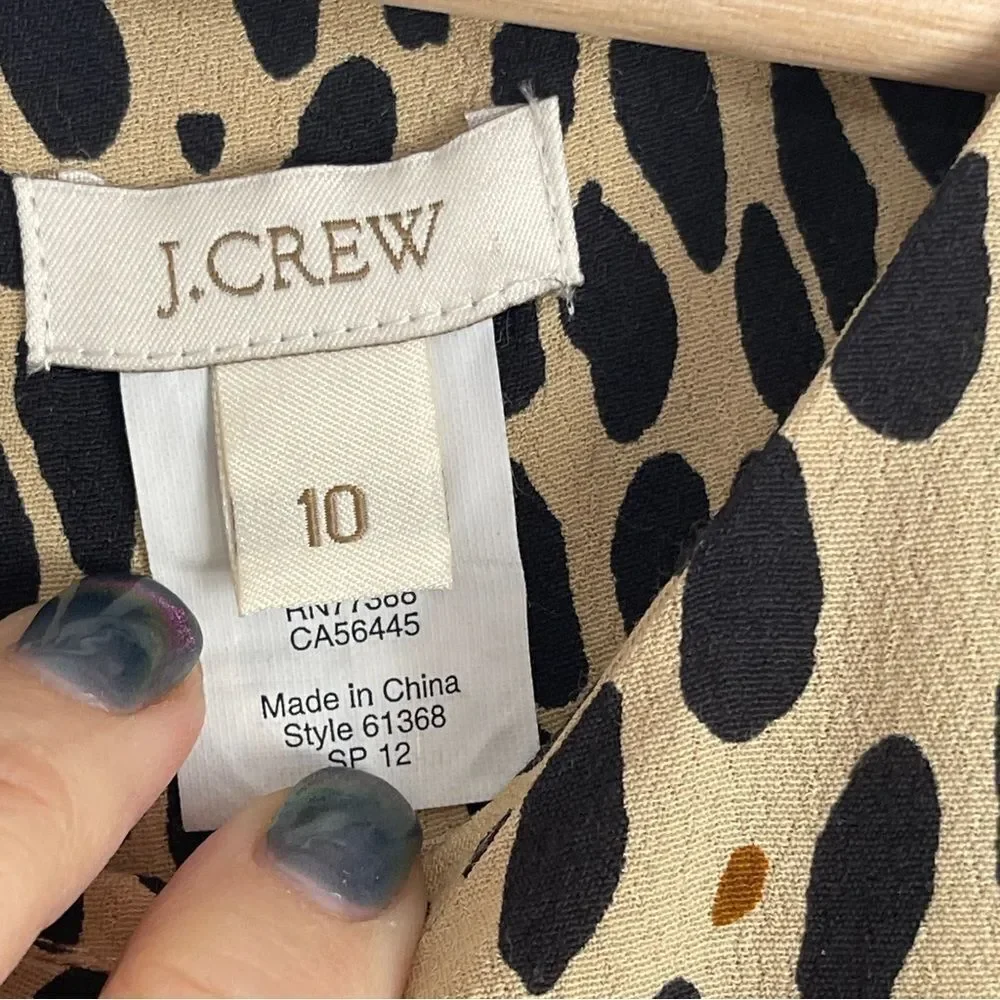 J. Crew Leopard Print Shift Dress Sz 10 Gently Loved